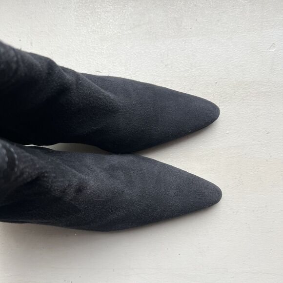 Ralph Lauren Black Suede Leather Ankle Boots Side Zip & Buckle Women’s Size 9 B - Picture 8 of 16